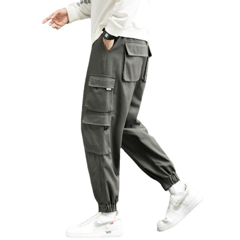 Herren Cargo-Joggerhose mit mehreren aufgesetzten Taschen, elastischem Bund und gekräuselten Knöcheln Nord Taschen