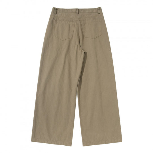 Damen Plissierte Bundfalten-Hose mit hohem Bund und weitem Bein Nord Taschen