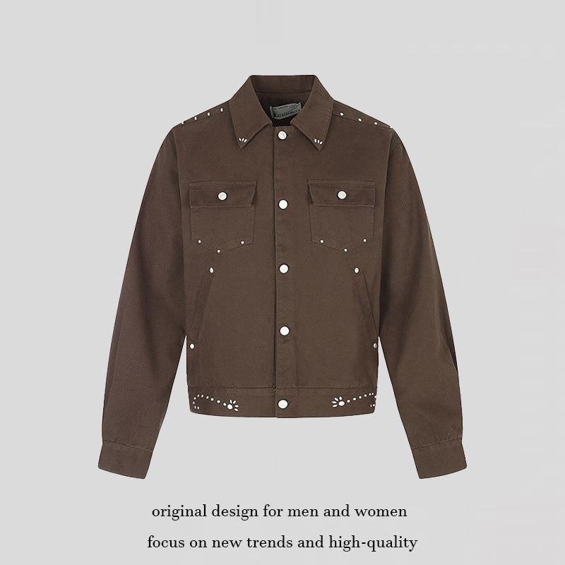 Damen kurze Truckerjacke aus Canvas mit Zierösen, Druckknopffront und Pattentaschen Nord Taschen