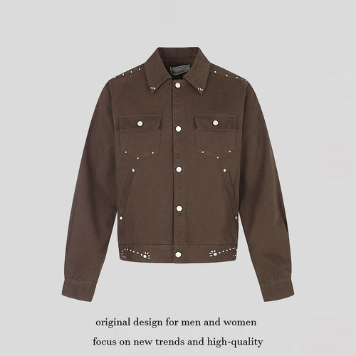 Damen kurze Truckerjacke aus Canvas mit Zierösen, Druckknopffront und Pattentaschen Nord Taschen