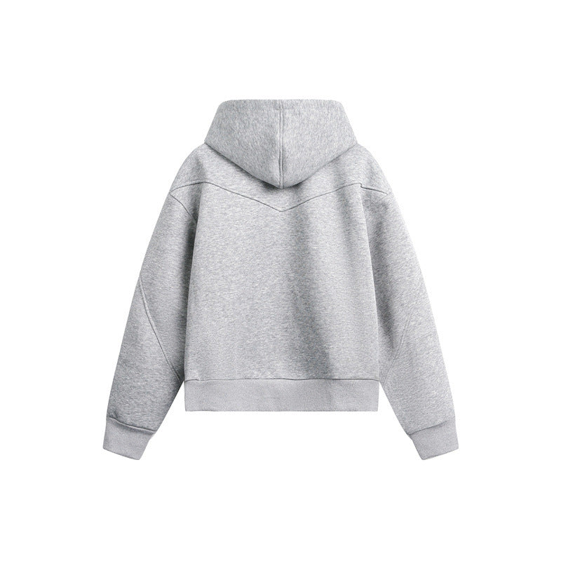 Unisex Oversize Kapuzen-Sweatjacke mit Zwei-Wege-Reißverschluss Nord Taschen