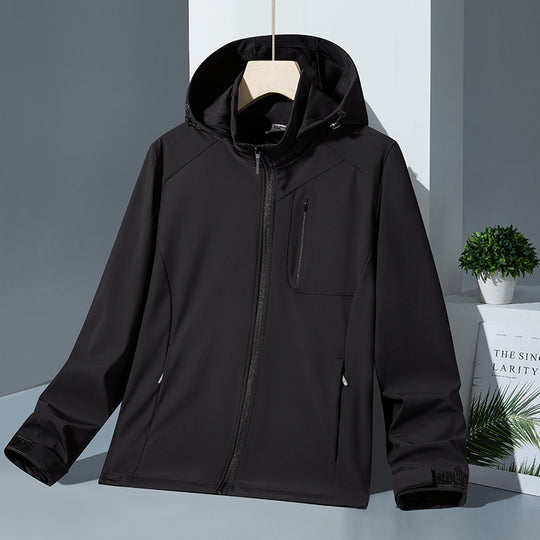 Damen Leichte Softshell-Kapuzenjacke mit wind- und wasserabweisender Membran und Brust-Reißverschlusstasche Nord Taschen