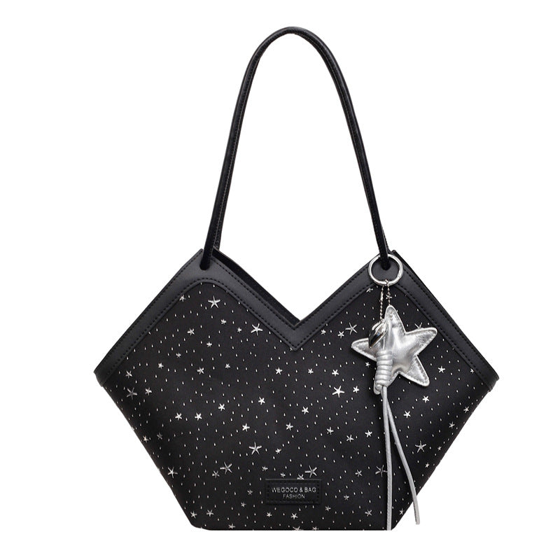 Damen asymmetrische Handtasche mit funkelndem Sternenmotiv Nord Taschen