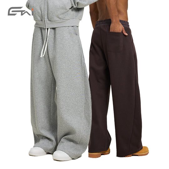 Damen Weite Cropped-Sweathose mit tiefem Schritt, Kordelzug und kontrastierendem Bund Nord Taschen