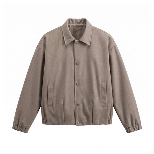 Herren Kurz geschnittener Wollmix‑Blouson mit verdeckter Druckknopfblende Nord Taschen