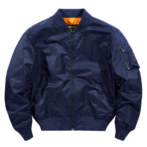 Herren Modernes Nylon-Flightbomber mit kontrastierendem Innenfutter, Ärmeltasche und elastischem Rippbündchen Nord Taschen