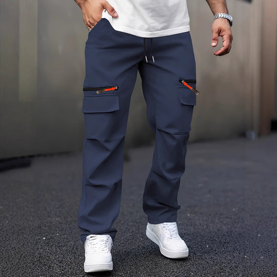 Herren Cargo-Jogginghose mit Multifunktionstaschen, Tunnelzug & Reißverschlüssen Nord Taschen