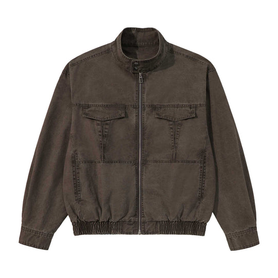 Herren Kurz geschnittener Utility‑Blouson mit hohem Stehkragen, Reißverschluss und elastischem Saum Nord Taschen