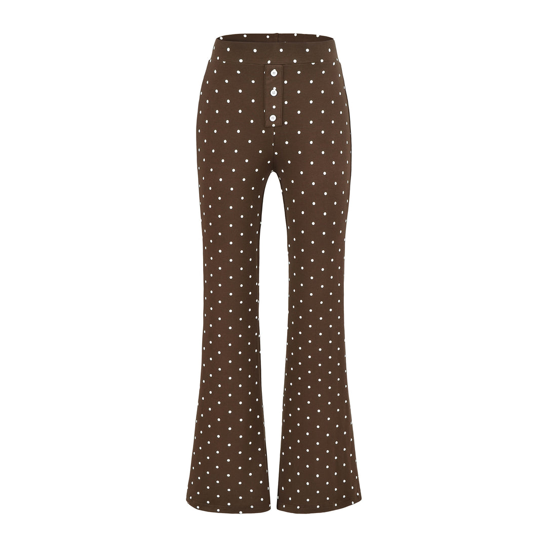 Damen Zweiteiliges Stretch-Jersey Lounge-Set mit Cropped Longsleeve und High‑Waist Schlaghose Nord Taschen