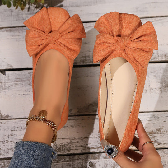 Damen Ballerina-Schuhe mit dekorativer Schleifenapplikation und bequemer Innenpolsterung Nord Taschen
