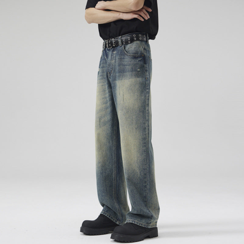 Herren Weit geschnittene Vintage-Denim-Jeans im geraden Baggy‑Cut mit soften Fade-Details Nord Taschen