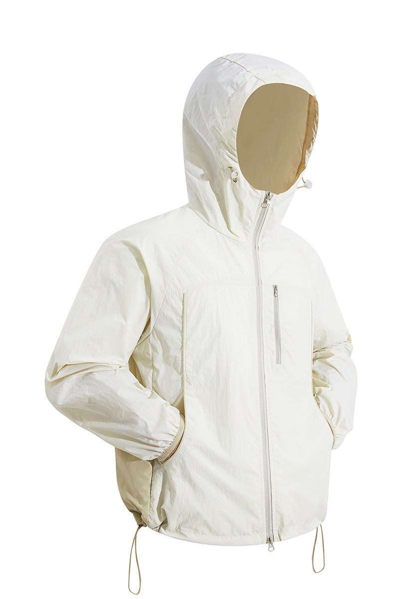 Herren Ultraleichte Kapuzenwindjacke aus Ripstop mit verstellbarem Saum & Brustreißverschluss Nord Taschen