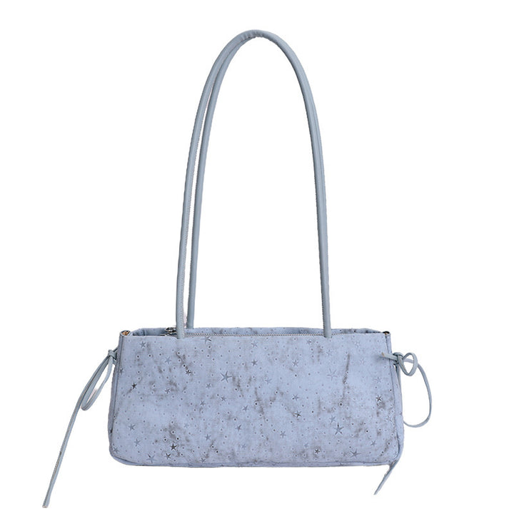 Damen Hobo-Tasche mit süßem Plüsch-Hängetier und einzigartigem Sternenmuster Nord Taschen