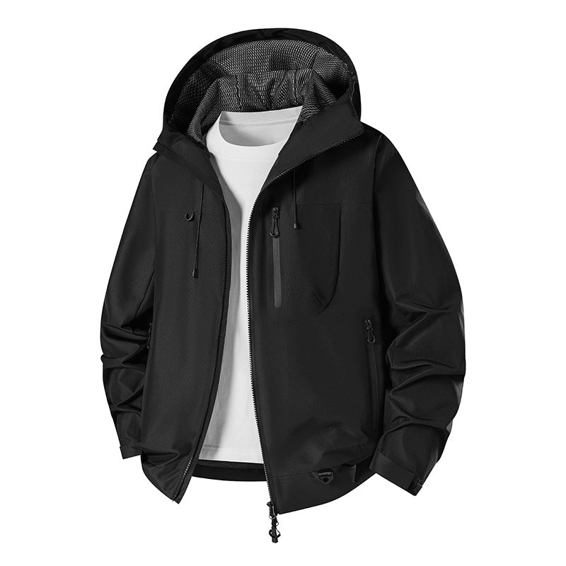 Herren Wasserabweisende technische Softshell-Jacke mit Kapuze, atmungsaktivem Mesh-Futter und Reißverschlusstaschen Nord Taschen