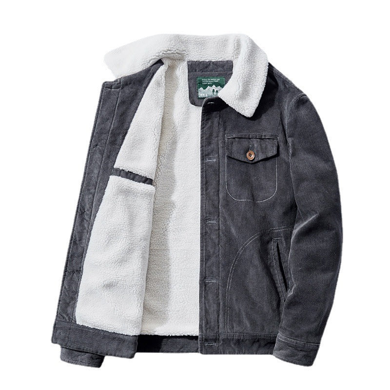 Herren Lässige Cordjacke mit Teddyfutter Nord Taschen