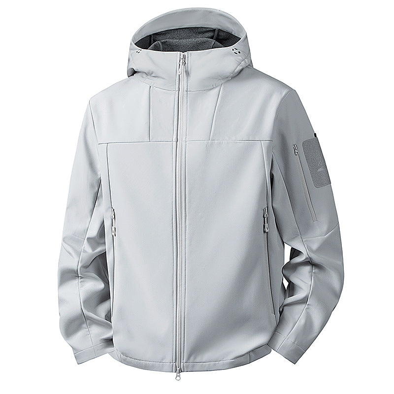 Herren wind- und wasserabweisende Softshelljacke mit Kapuze und taktischen Taschen Nord Taschen