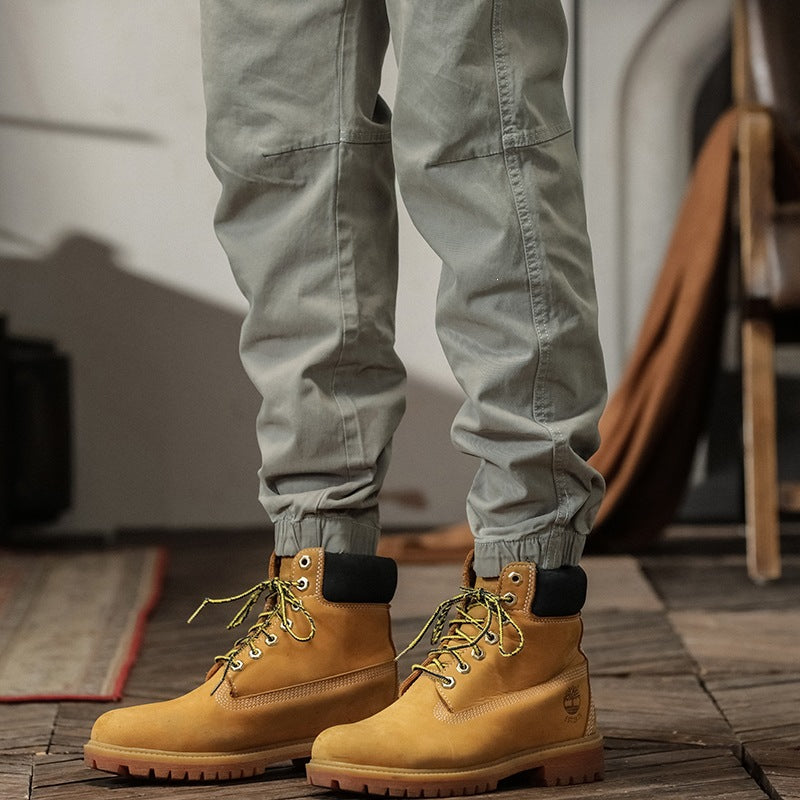 Herren Tapered Cargohose im Joggerstil mit Knie-Teilungsnähten, Tunnelzug & elastischen Bündchen Nord Taschen