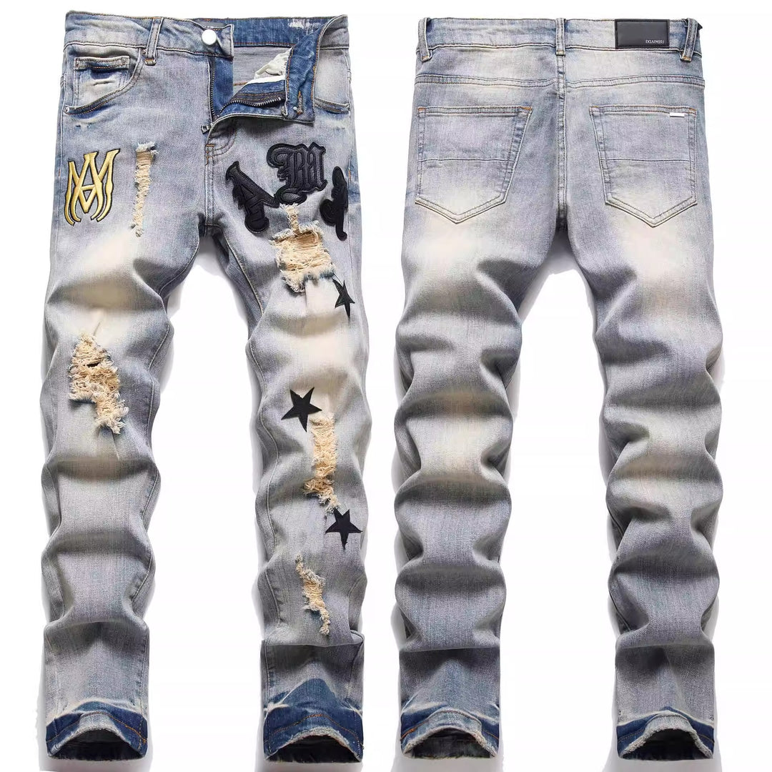 Herren Modische Slim-Fit Jeans Nord Taschen