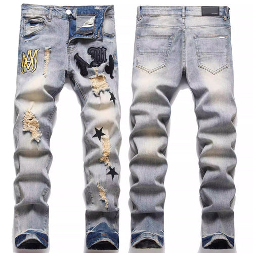 Herren Modische Slim-Fit Jeans Nord Taschen