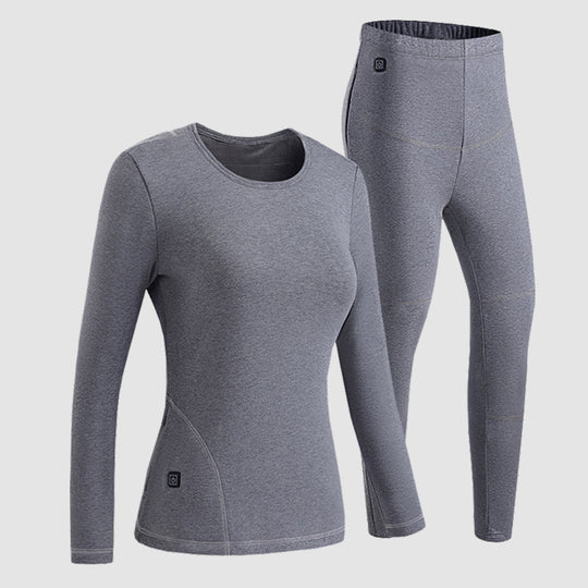 Damen Eng anliegendes Thermo-Funktionsset mit Langarmshirt und hoher Thermoleggings Drune