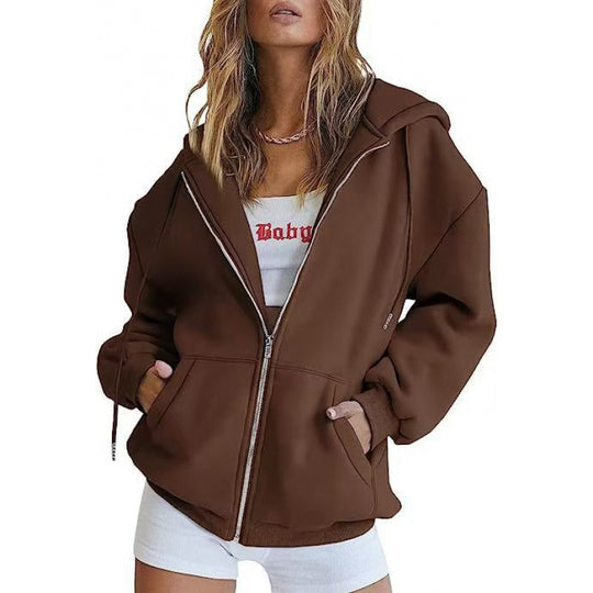 Damen Oversized Kapuzenjacke Nord Taschen