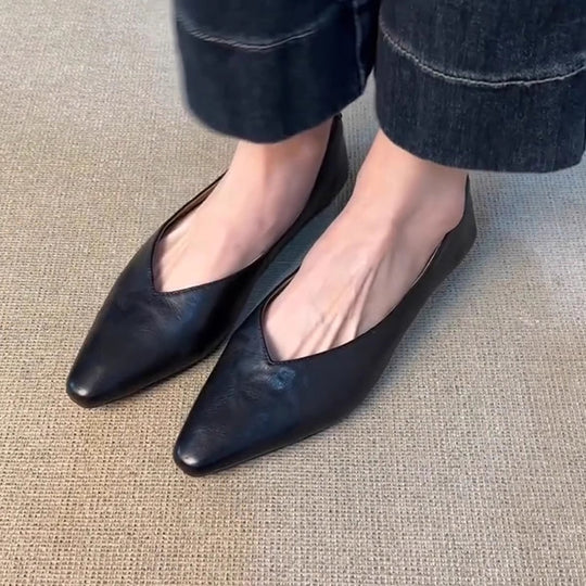 Damen spitze Slipper mit eleganter V-Ausschnittform - Arvani