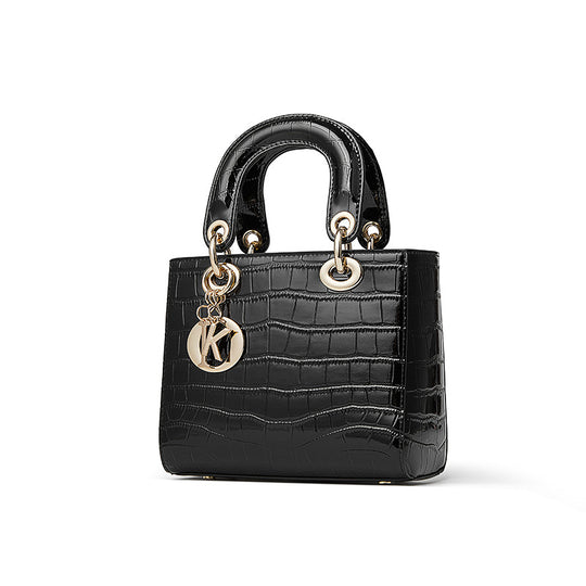 Damen Handtasche im eleganten Krokodil-Look mit goldenen Akzenten Nord Taschen