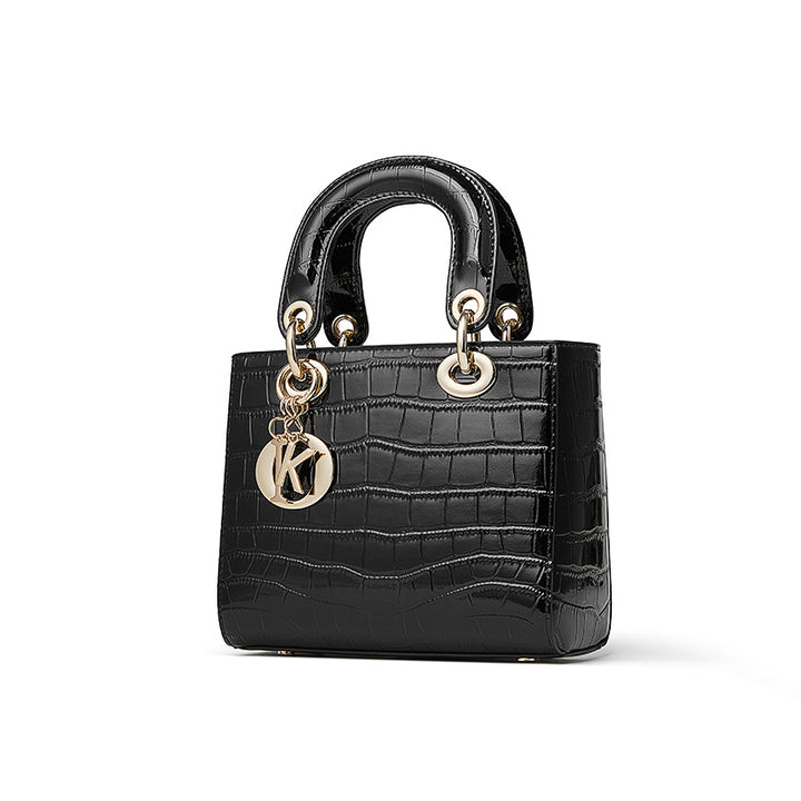 Damen Handtasche im eleganten Krokodil-Look mit goldenen Akzenten Nord Taschen