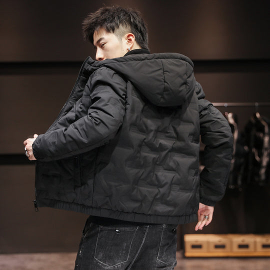 Herren Leichte gesteppte Kapuzenjacke mit Thermoisolierung und elastischem Saum Nord Taschen