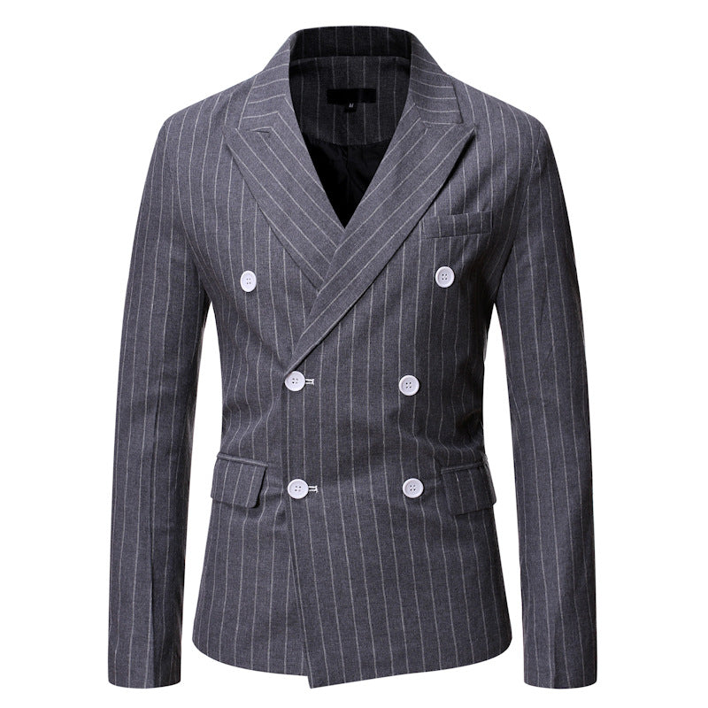 Herren elegante Doppelreiherjacke mit Nadelstreifen