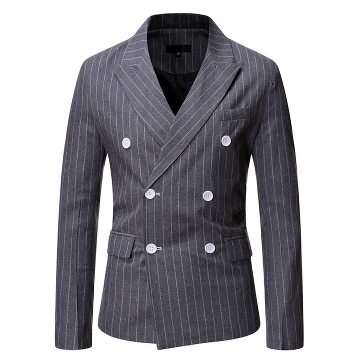 Herren elegante Doppelreiherjacke mit Nadelstreifen