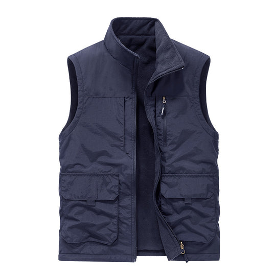 Herren Multifunktionale Outdoor-Utility-Weste mit Microfleece‑Innenlage und Mehrfachtaschen Nord Taschen