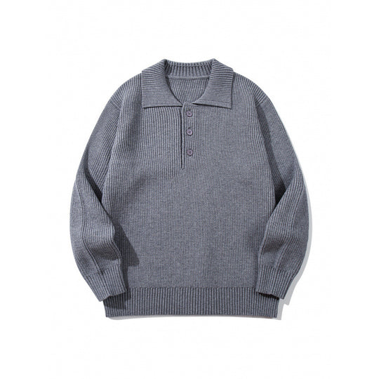 Herren Feinstrick-Polo-Pullover mit Hemdkragen, Knopfleiste und geripptem Saum Nord Taschen
