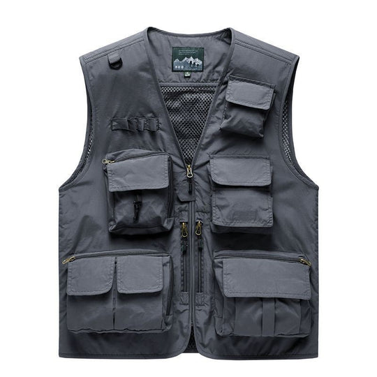 Herren multifunktionale Utility‑Weste mit vielen Taschen und Mesh‑Rücken Nord Taschen