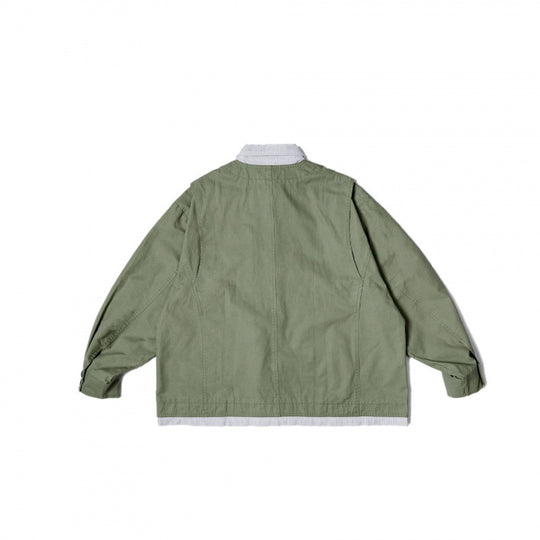 Unisex Oversize-Hemdjacke im Worker-Stil mit aufgesetzten Klappentaschen und kontrastierter Hemdblende Nord Taschen