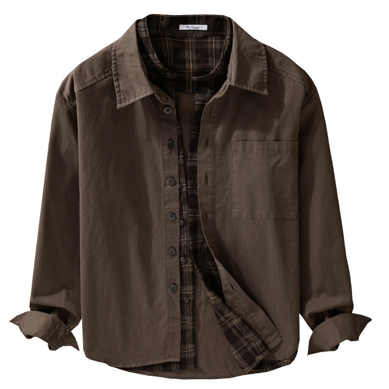 Herren Overshirt-Jacke mit karierter Thermofütterung Nord Taschen