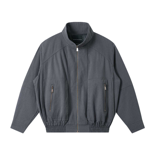 Herren Leichter Canvas-Fieldblouson mit Stehkragen, verdecktem Reißverschluss und elastischem Saum Nord Taschen
