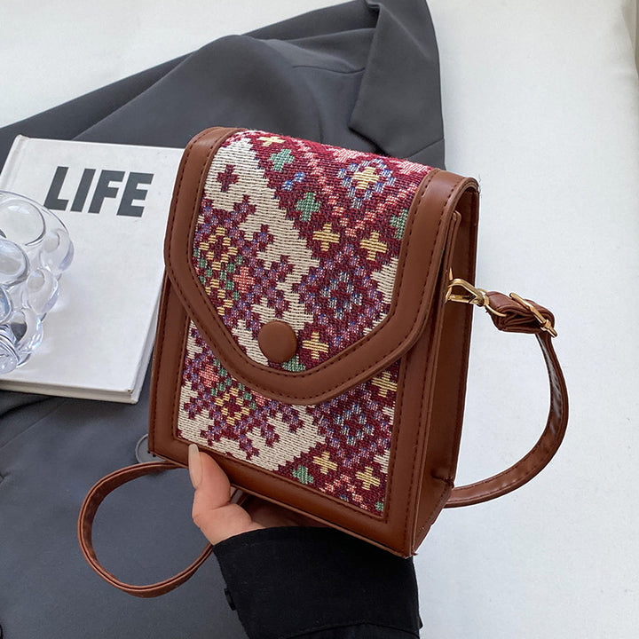 Damen Handtasche mit ethnischem Muster und hochwertigem Leder Nord Taschen