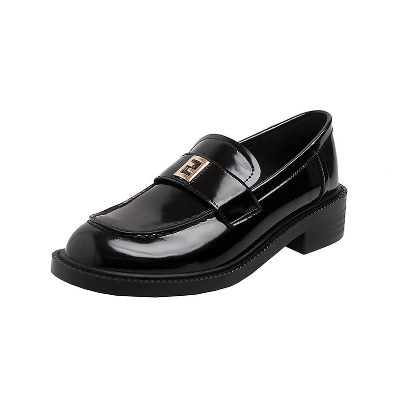 Damen Patent-Loafer im Penny-Design mit sculpted Blockabsatz Nord Taschen