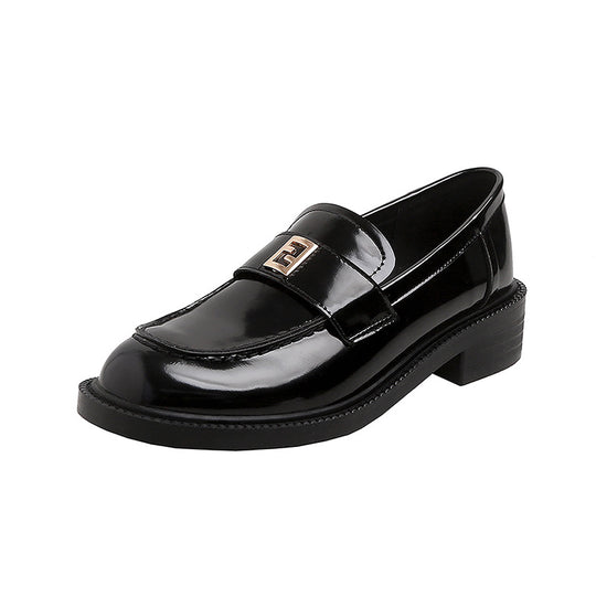 Damen Patent-Loafer im Penny-Design mit sculpted Blockabsatz Nord Taschen