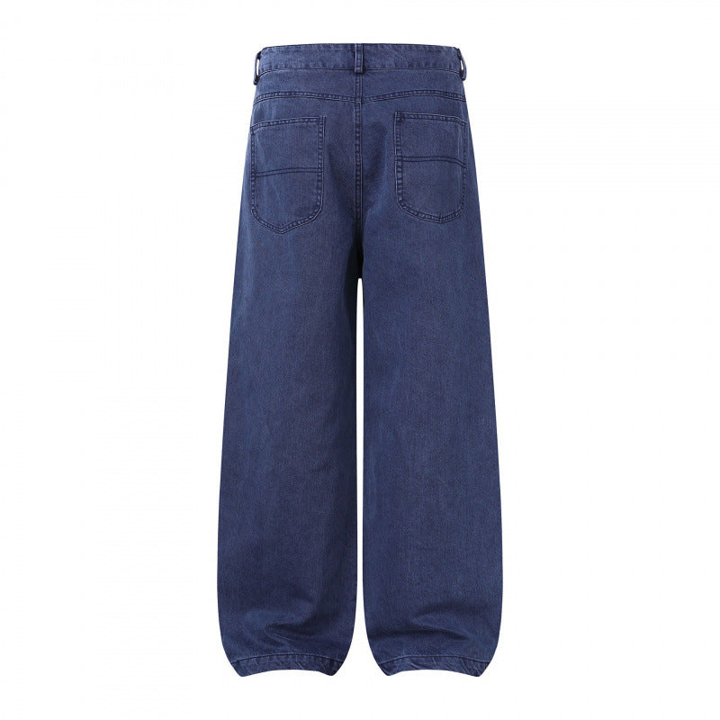 Damen Weite Highwaist Balloon-Jeanshose aus robustem Denim mit elastischem Knöchelsaum Nord Taschen