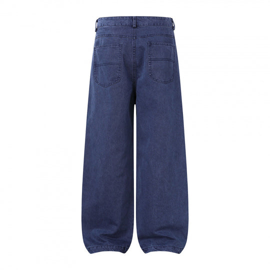 Damen Weite Highwaist Balloon-Jeanshose aus robustem Denim mit elastischem Knöchelsaum Nord Taschen