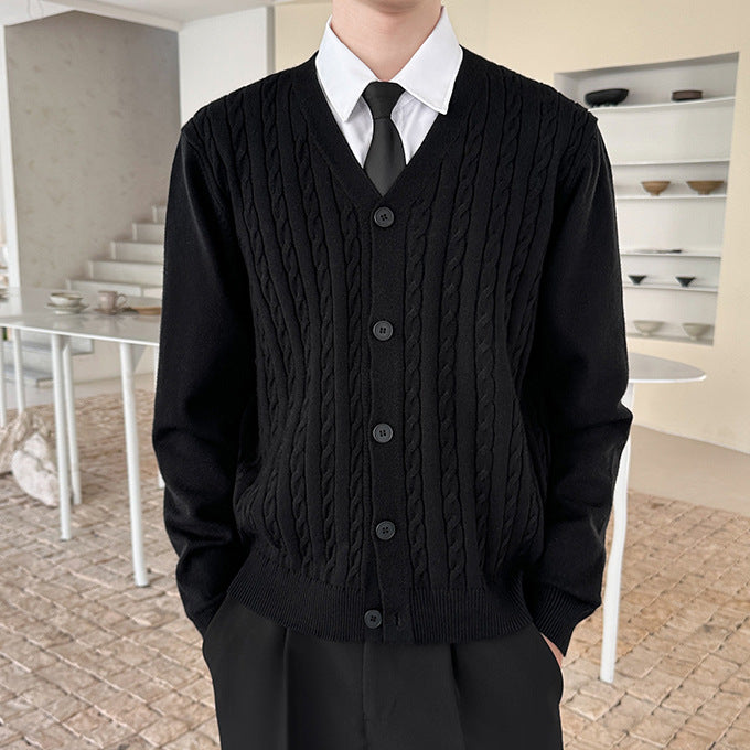 Herren Strickjacke mit Kabelmuster Nord Taschen