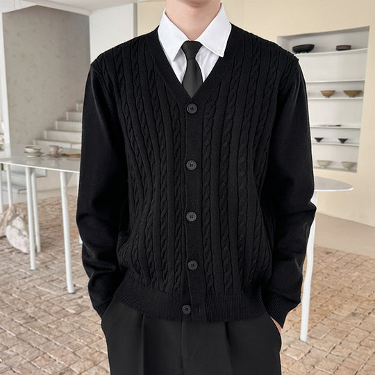 Herren Strickjacke mit Kabelmuster Nord Taschen