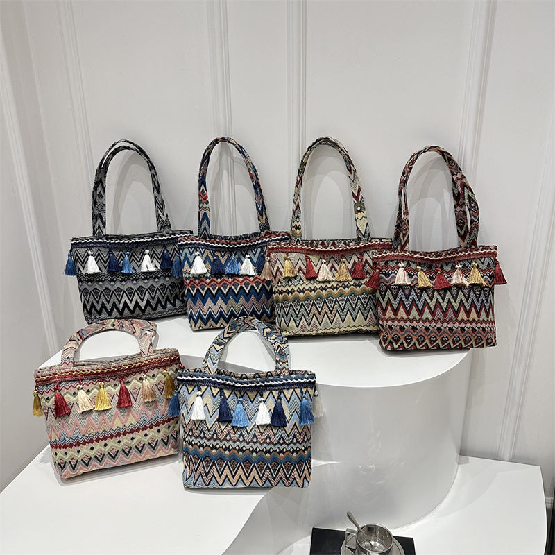 Damen modische Tragetasche mit einzigartigem ethnischen Design Nord Taschen