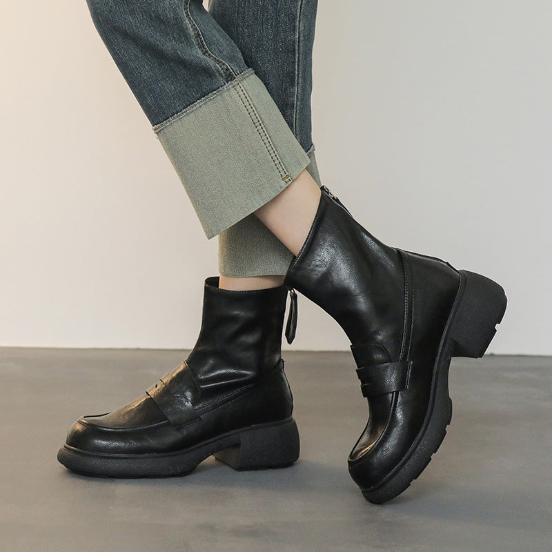 Damen Ankleboot im Loafer‑Moccasin‑Look mit sculpted Blockabsatz und Zuglasche Nord Taschen