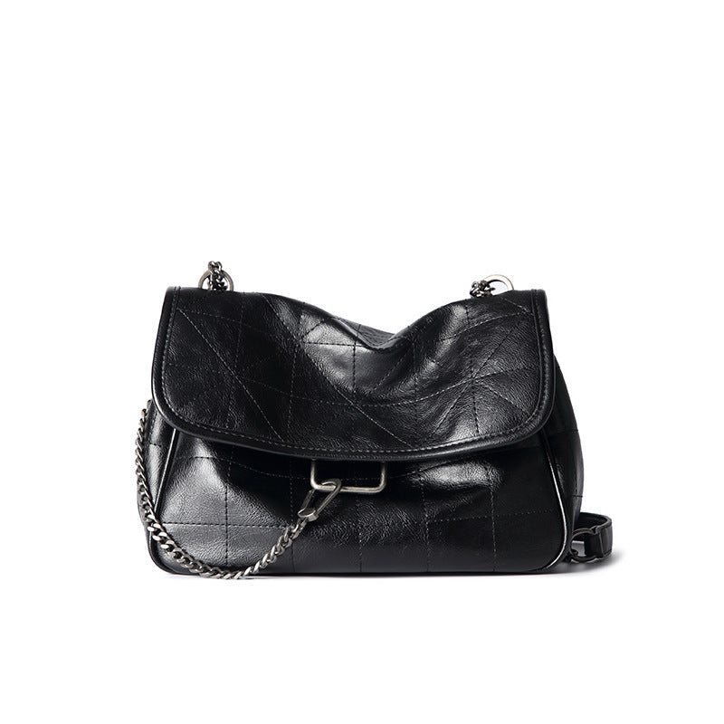 Damen Schultertasche mit elegantem Steppmuster und abnehmbarem Kettenriemen Nord Taschen