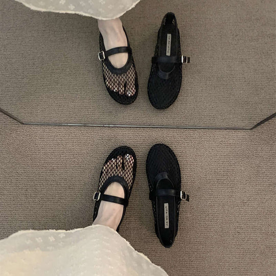 Damen Luftige Mesh-Sandalen mit verstellbarem Riemen und eleganter Schnalle Nord Taschen