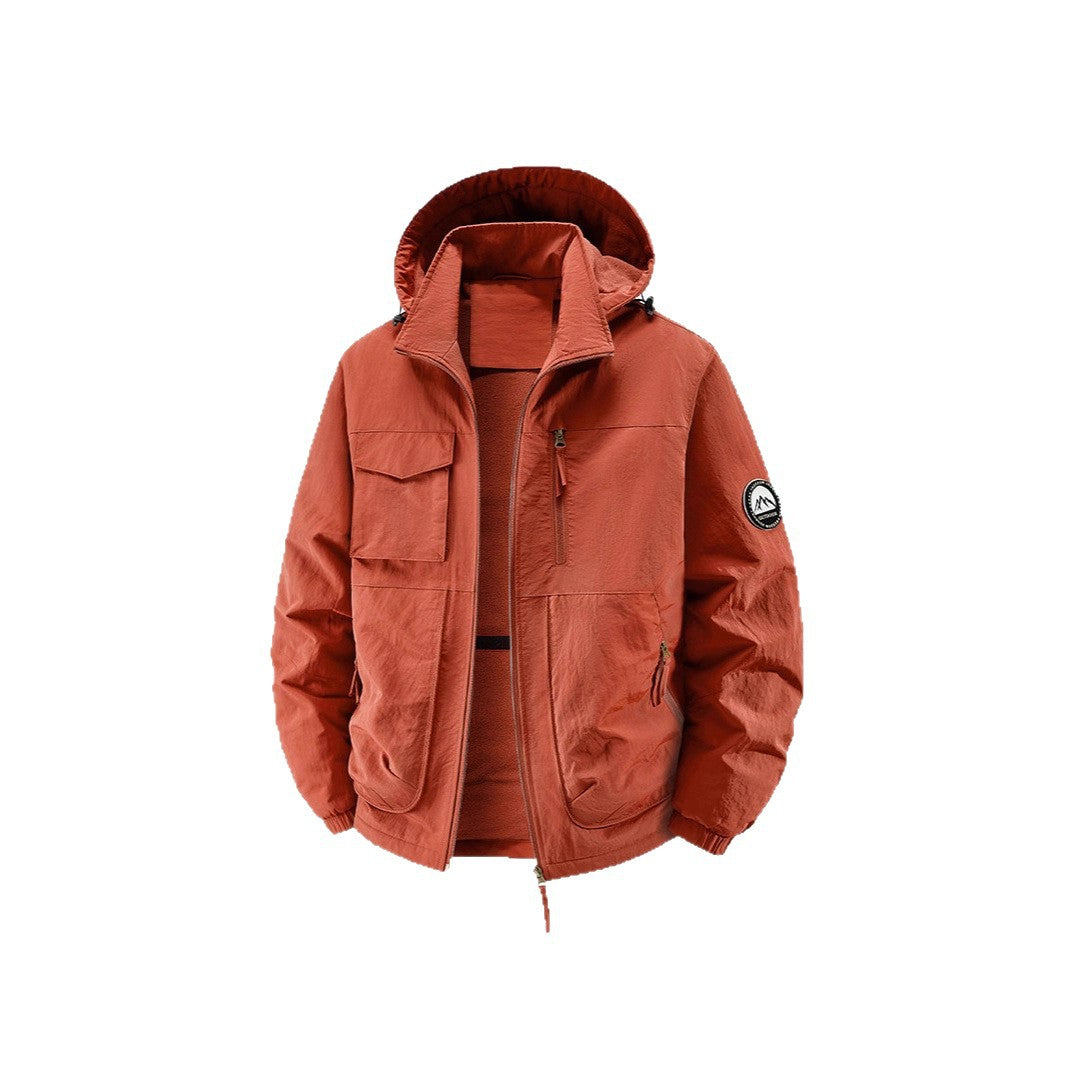 Herren Gefütterte Outdoorjacke mit Fleece-Innenfutter und multifunktionalen Utility-Taschen Nord Taschen