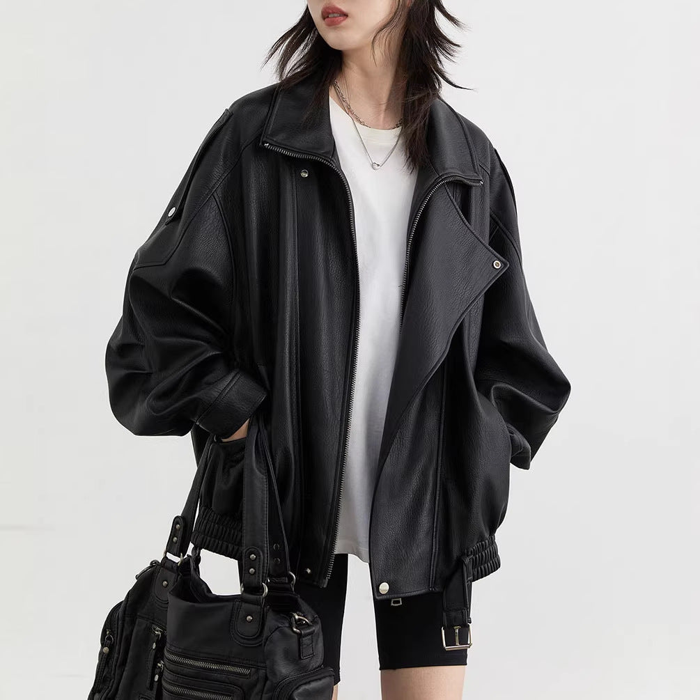 Damen Stilvolle Lederjacke Nord Taschen